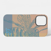Chic Blue Bee Monogram iPhone Hülle (Rückseite (Horizontal))