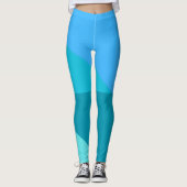 Chic Blue & Blue Green Angles Leggings (Vorderseite)