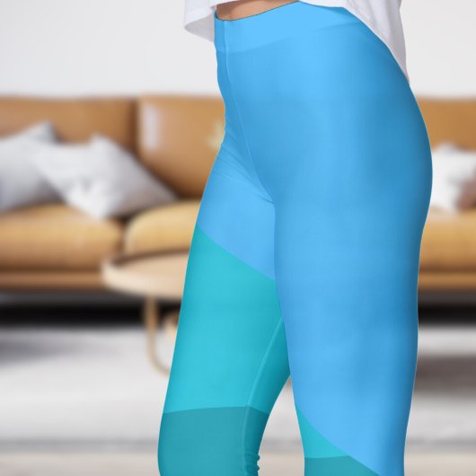 Chic Blue & Blue Green Angles Leggings
