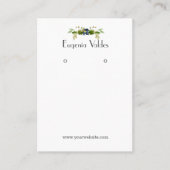 Chic Blue Blume Earring Display Visitenkarte (Vorderseite)
