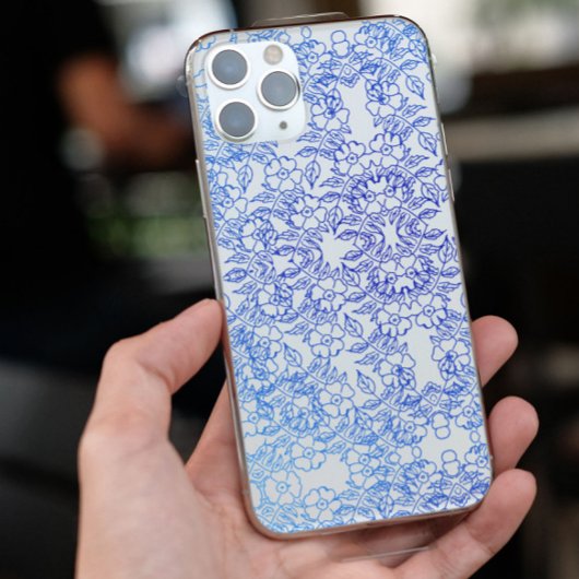 Chic Blue Blume einzigartige ästhetische Swirt-Mus Case-Mate iPhone Hülle