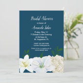 Chic Blue Bridal Dusche Einladung (Stehend Vorderseite)