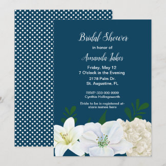 Chic Blue Bridal Dusche Einladung