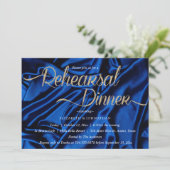 Chic Blue Calligraphy Minimal Probe Dinner Einladung (Stehend Vorderseite)