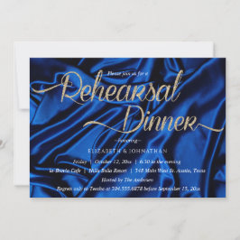 Chic Blue Calligraphy Minimal Probe Dinner Einladung