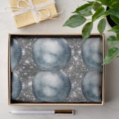 Chic Blue Christmas Balls Silver Glitzern Seidenpapier (Geschenk)