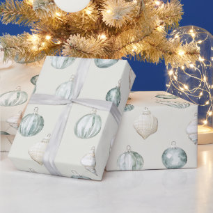 Chic Blue Cream Beach Weihnachten Geschenkpapier