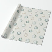 Chic Blue Cream Beach Weihnachten Geschenkpapier (Ungerollt)
