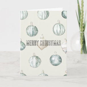 Chic Blue Cream Beach Weihnachten Karte