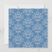Chic Blue Damask Bridal Dusche Einladung (Rückseite)