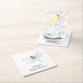 Chic Blue Dragonflies Brautparty Rechteckiger Pappuntersetzer (Vor Ort)