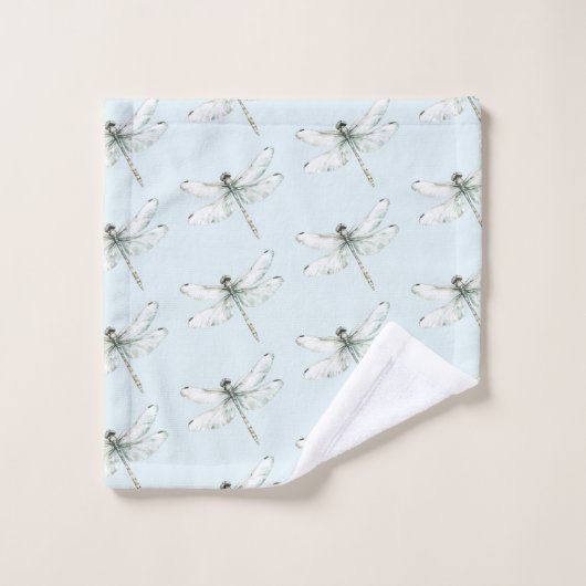 Chic Blue Dragonflies Dream Badhandtuch Set (Waschlappen)