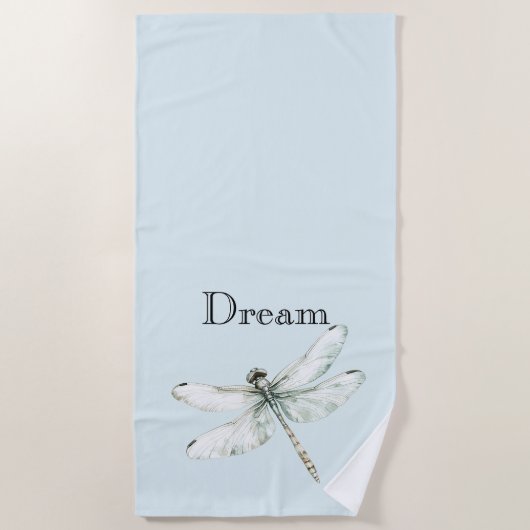 Chic Blue Dragonflies Dream Strandtuch (Vorderseite)