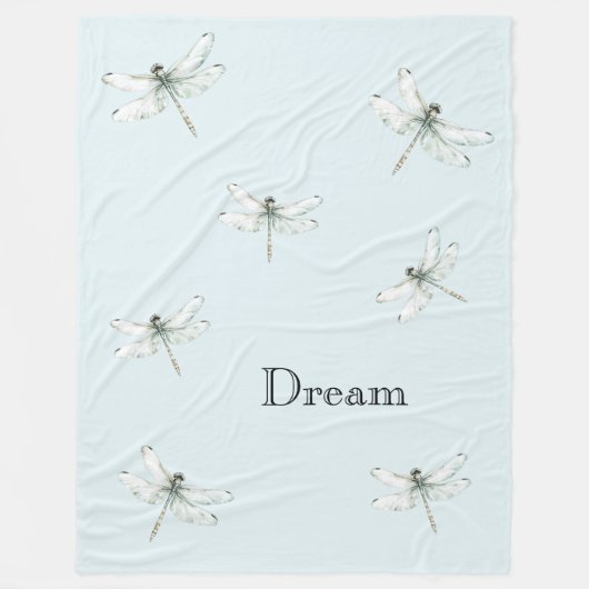 Chic Blue Dragonfly Dream Fleecedecke (Vorderseite)