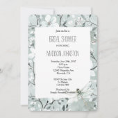 Chic Blue Dragonfly Dream Floral Brautparty Einladung (Vorderseite)