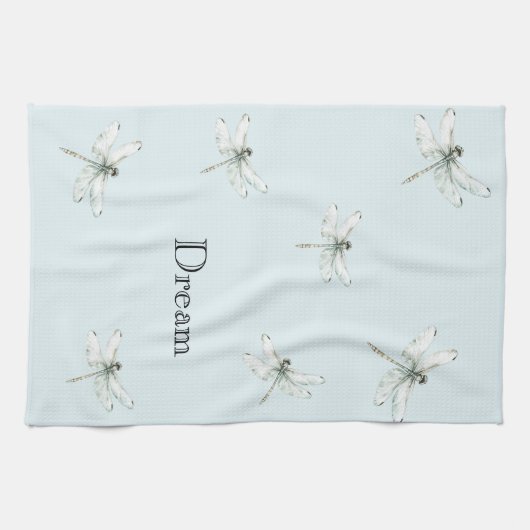 Chic Blue Dragonfly Dream Geschirrtuch (Horizontal)