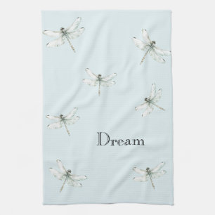 Chic Blue Dragonfly Dream Geschirrtuch
