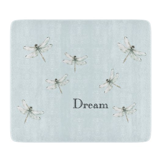 Chic Blue Dragonfly Dream Schneidebrett (Vorderseite)