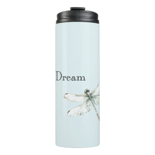 Chic Blue Dragonfly Dream Thermosbecher (Vorderseite)