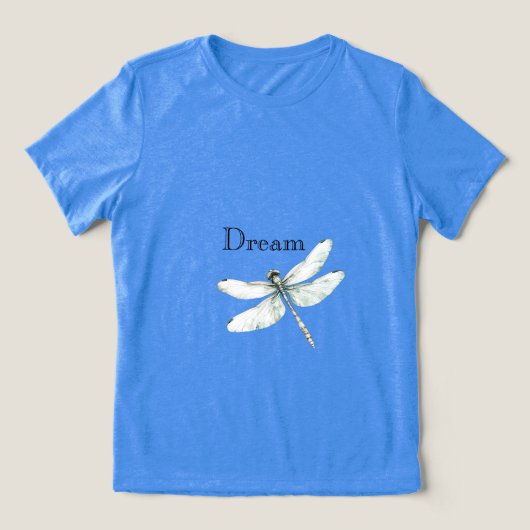 Chic Blue Dragonfly Dream Tri-Blend Shirt (Design Vorderseite)