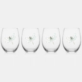 Chic Blue Dragonfly Dream Weinglas Ohne Stiel (Vorderseite)
