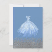 Chic Blue Dress, Diamonds Sweet 16 Einladung (Rückseite)