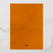 Chic Blue Eine kleine Süsse Orange Baby Dusche Folieneinladung (Rückseite)