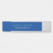 Chic Blue Elegante Beruflich Legble Moderne Türschild (Vorderseite )