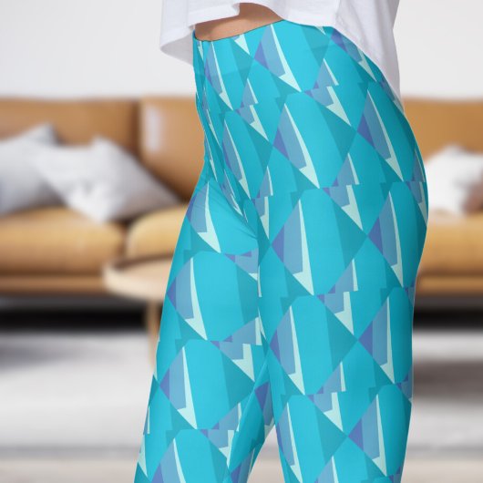 Chic Blue Fade Abstrakt Leggings