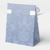 Chic Blue Fleur Damask Wedding Favor Geschenkboxen Geschenkschachtel (Rückseite)