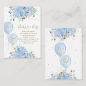 Chic Blue Floral Balloons Baby Boy bringen Buch Begleitkarte (Vorne/Hinten)