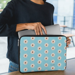 Chic Blue Floral Laptopschutzhülle