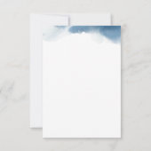 Chic Blue Floral mit/aus Mahlzeiten Wasserfarbe RSVP Karte (Rückseite)