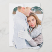 Chic Blue Floral mit Calligrafy Foto Wedding Einladung (Rückseite)