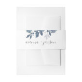 Chic Blue Floral Wedding Invitation Bly Band (Vorderseite Beispiel)