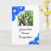 Chic Blue Flowers Foto Beileid Karte (Gelbe Blume)