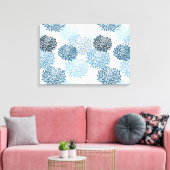 Chic Blue Flowers Leinwanddruck (Insitu (Wohnzimmer))