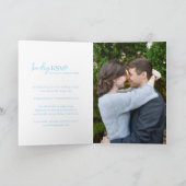 Chic Blue Foto Moderne Hochzeit Einladung (Innenseite)