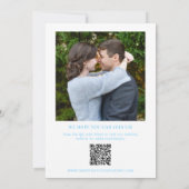 Chic Blue Foto Moderne Hochzeit Save The Date (Rückseite)