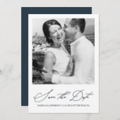 Chic Blue Foto Save the Date (Vorne/Hinten)