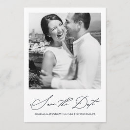 Chic Blue Foto Save the Date