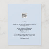 Chic Blue Foto Wedding Invite QR Code Rett Datum Flyer (Hinten)