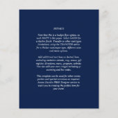 Chic Blue Foto Wedding Invite QR Code Rett Datum Flyer (Hinten)