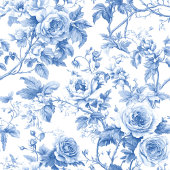 Chic Blue French Toile Roses Floral Table Runner Großer Tischläufer