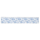 Chic Blue French Toile Roses Floral Table Runner Großer Tischläufer (Horizontal)