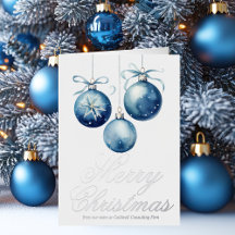 Chic Blue Frohe Weihnachts-Ornament Business Silve