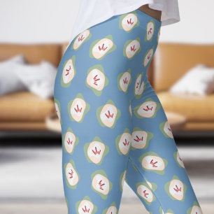 Chic Blue Frost Sepal und Style Floral Muster Leggings