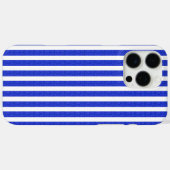 Chic Blue Geometric Stripes Case-Mate iPhone Hülle (Rückseite (Horizontal))