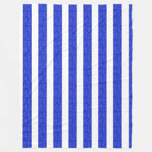 Chic Blue Geometric Stripes Fleecedecke