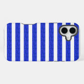 Chic Blue Geometric Stripes iPhone Hülle (Rückseite (Horizontal))